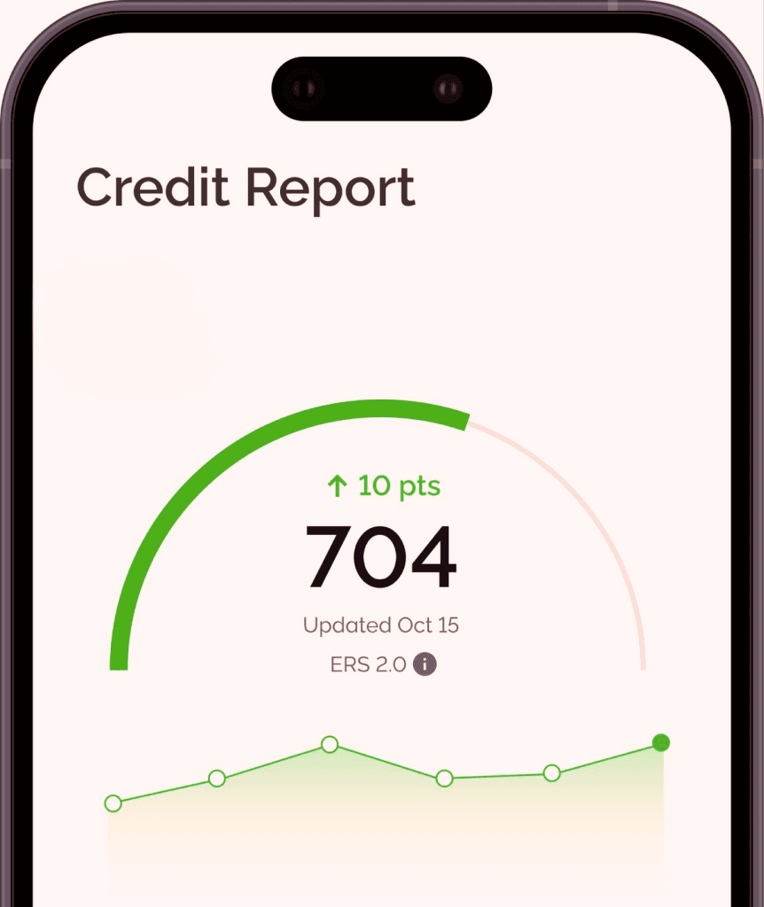 Credit score and loan origination mobile interface